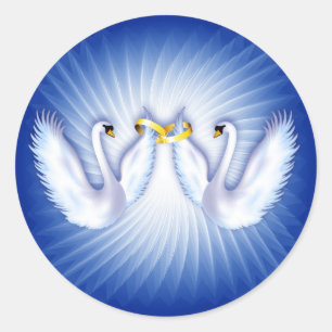 Pegatina Redonda El Boda de Swan