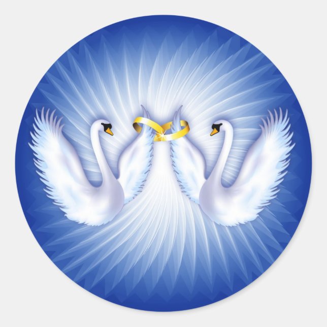 Pegatina Redonda El Boda de Swan (Anverso)