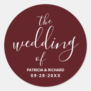 Pegatina Redonda El Boda Del Boda De Borgoña