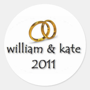 Pegatina Redonda El Boda del príncipe William & Kate