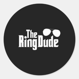 Pegatina Redonda El Boda Groom Bes de Ring Dude Ring Ring