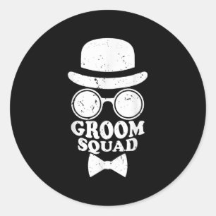 Pegatina Redonda El Boda Groom Squad Groomsmen Boda Y Playa