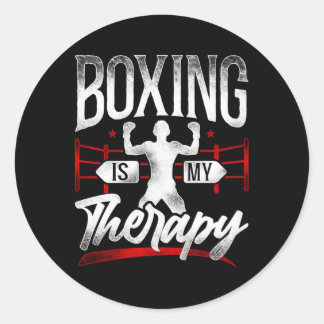 Pegatina Redonda El Boxeo Es Mi Terapia