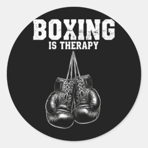 Pegatina Redonda El boxeo es terapia