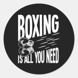 Pegatina Redonda El Boxeo Es Todo Lo Que Necesitas