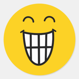 Pegatina Redonda El bromear alrededor de cara
