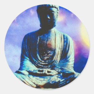 Pegatina Redonda El Buda inspirador