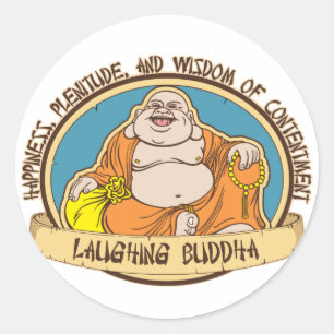 Pegatina Redonda El Buda risible