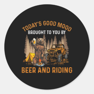 Pegatina Redonda El Buen Humor De Hoy Es Gracias A La Cerveza Y Mon