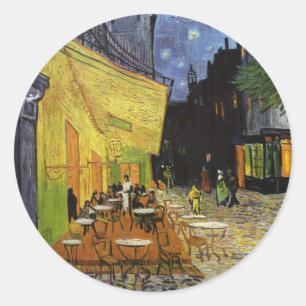 Pegatina Redonda El café nocturno de Van Gogh