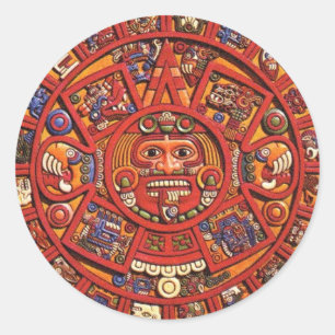 Pegatina Redonda El calendario maya