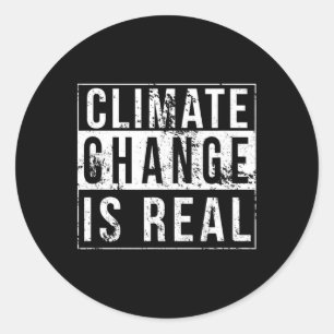 Pegatina Redonda El cambio climático es la verdadera huelga global