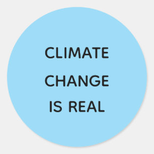 Pegatina Redonda El cambio climático es real