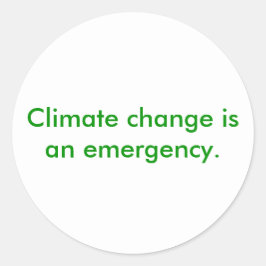 Pegatina Redonda El cambio de clima es una emergencia