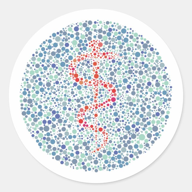 Pegatina Redonda El camino de Asclepius Ishihara Test (Anverso)