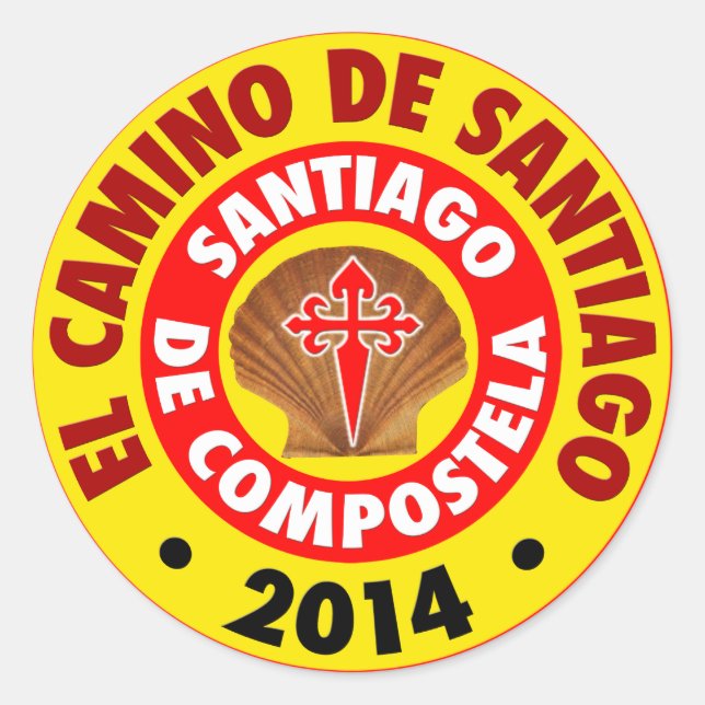 Pegatina Redonda El Camino de Santiago 2014 (Anverso)
