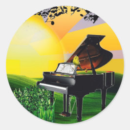 PEGATINA REDONDA ¡EL CANARIO EN SUNRISE!