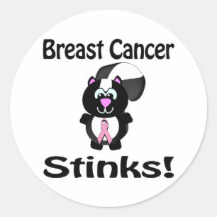 Pegatina Redonda El cáncer de mama apesta Diseño de conciencia de m