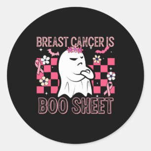 Pegatina Redonda El cáncer es una hoja de boom para prevenir el cán