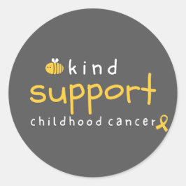 Pegatina Redonda el cáncer infantil debe ser de ayuda amable Pegati