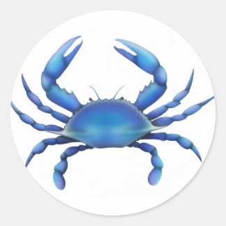 Pegatina Redonda El cangrejo azul