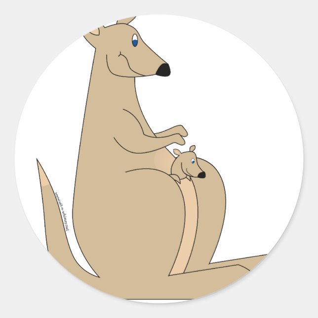 Pegatina Redonda ¡El canguro más personalizado con regalos para beb (Anverso)