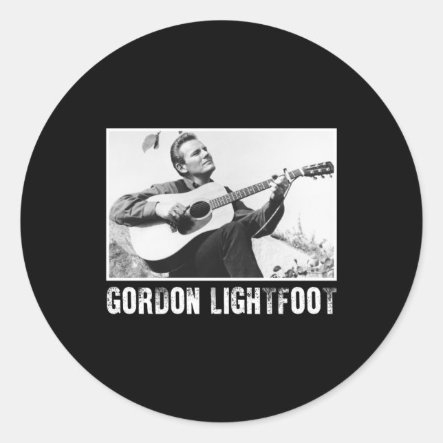 Pegatina Redonda El cantante canadiense de moda Gordon Lightfoot (Anverso)