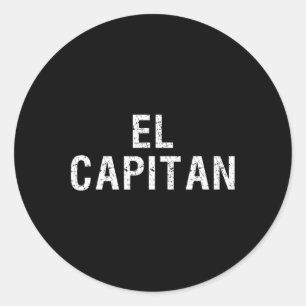 Pegatina Redonda El Capitán Camiseta del Capitán del Barco