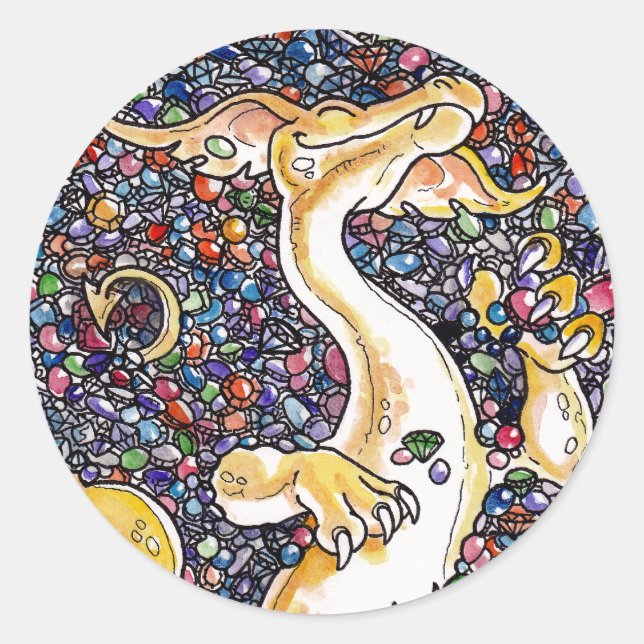 Pegatina Redonda El capricho de Dragón (Anverso)