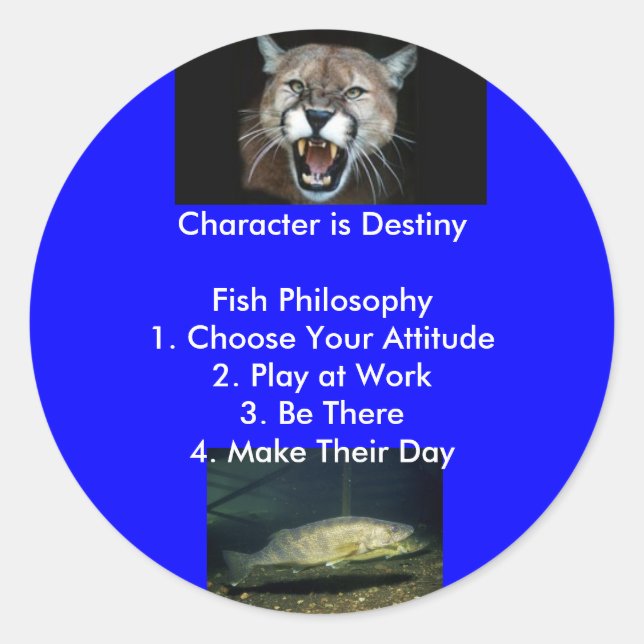 Pegatina Redonda El carácter es Destiny... (Anverso)