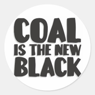 PEGATINA REDONDA EL CARBÓN ES EL NUEVO NEGRO