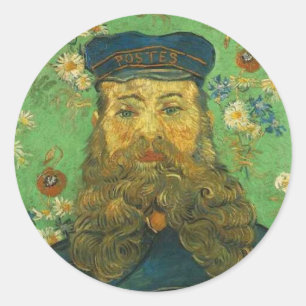 Pegatina Redonda El cartero de Van Gogh