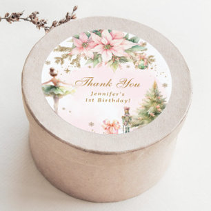 Pegatina Redonda El Cascanueces Invierno Onederland Gracias