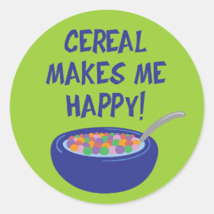 Pegatina Redonda El cereal me hace feliz