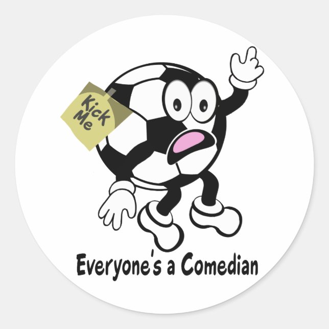 Pegatina Redonda El chico del fútbol me golpea (Anverso)