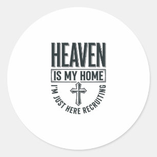 Pegatina Redonda El cielo es mi hogar Camiseta de reclutamiento cri
