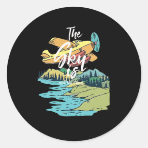 Pegatina Redonda El cielo no es el límite