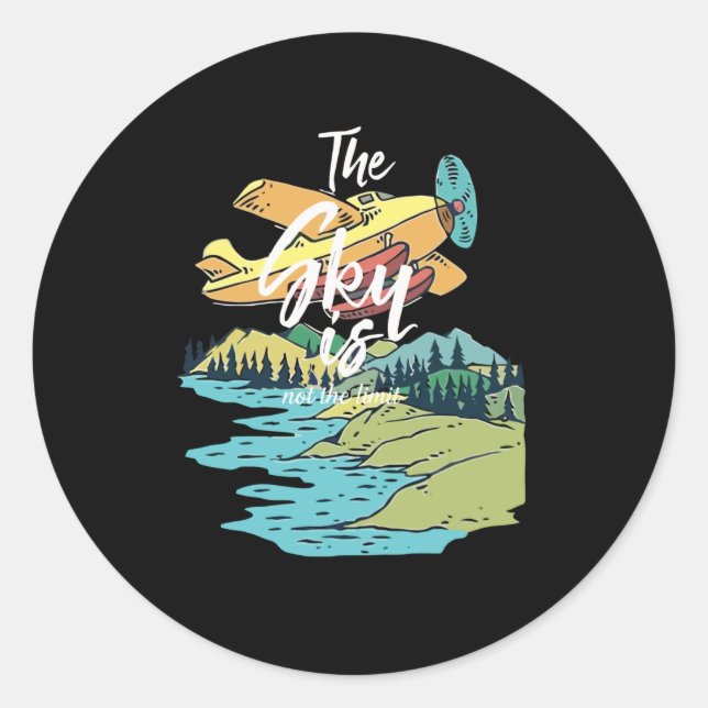 Pegatina Redonda El cielo no es el límite (Anverso)