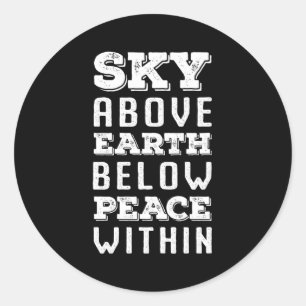 Pegatina Redonda El cielo por encima de la Tierra por debajo de la 