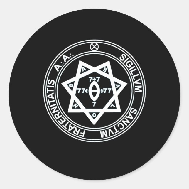 Pegatina Redonda El cierre de Astrum Argentum Aa Thelema Magick Occ (Anverso)