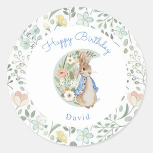 Pegatina Redonda El clásico Peter the Rabbit Beatrix Potter Cumplea