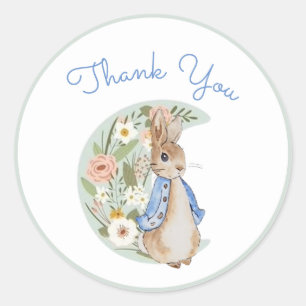 Pegatina Redonda El clásico Peter the Rabbit Beatrix Potter Cumplea