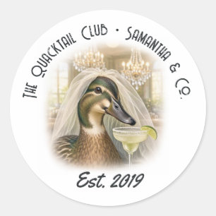 Pegatina Redonda El Club Quacktail Preppy Lake Despedida de Soltera