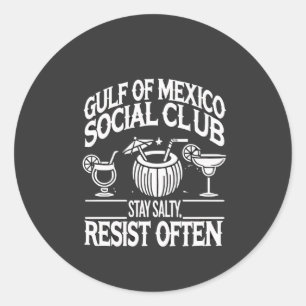 Pegatina Redonda El club social del Golfo de México permanece salad