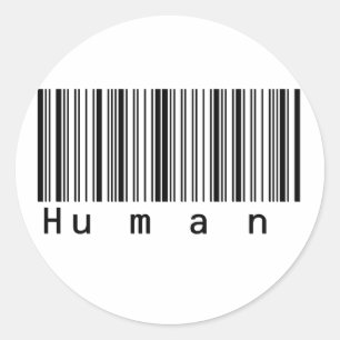 Pegatina Redonda ¡El código de barras humano realmente escanea!