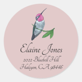 Pegatina Redonda El colibrí de Anna