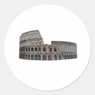 Pegatina Redonda El Coliseo de Roma: Modelo 3D: