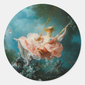 Pegatina Redonda El Columpio Fragonard