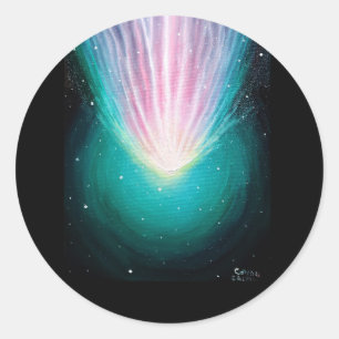 Pegatina Redonda El cometa Leonard