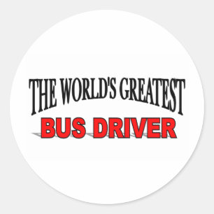 Pegatina Redonda El conductor del autobús más grande del mundo